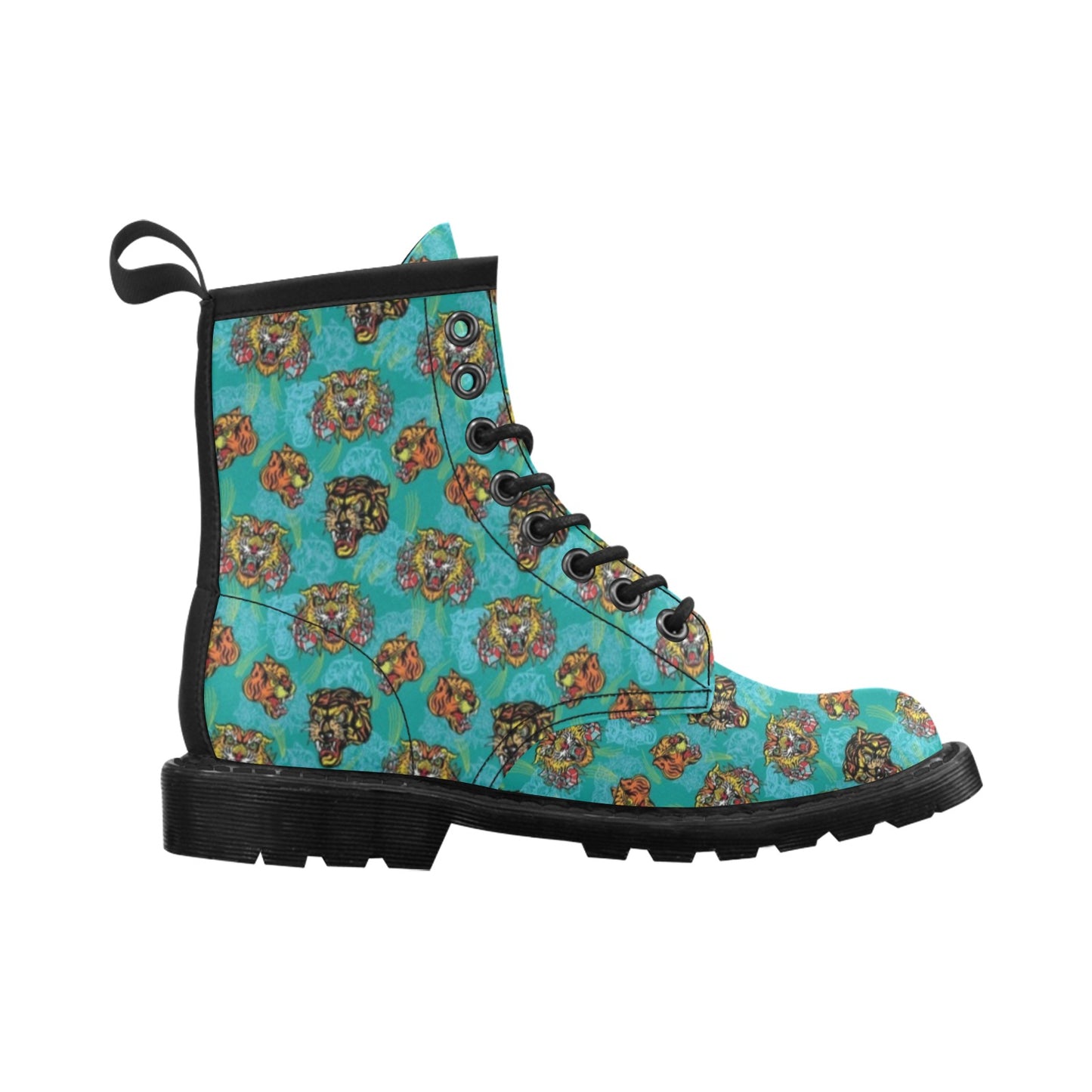 Tattoo Tiger Head Print Design LKS304 Women's Boots