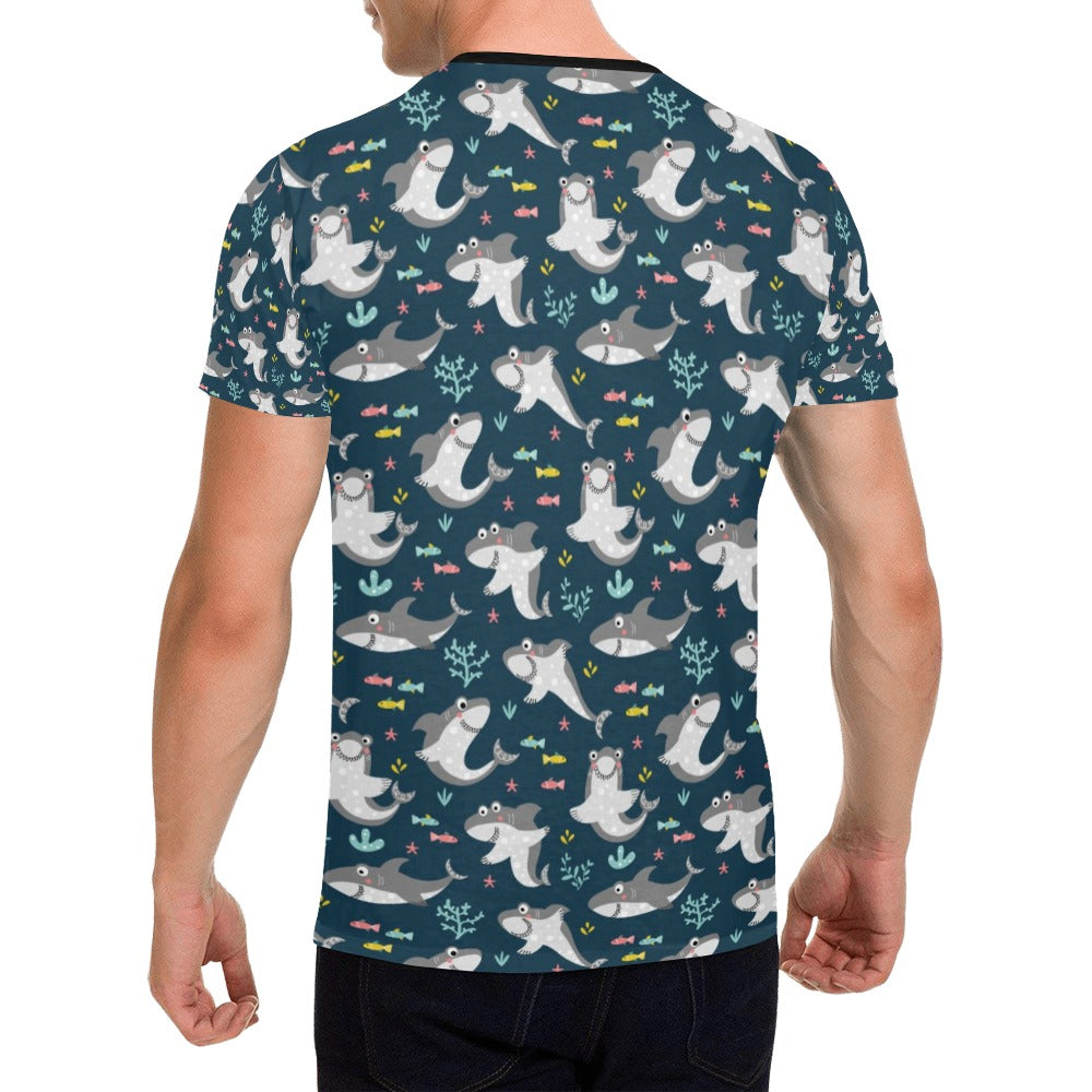 Shark Print Design LKS307 Men's All Over Print T-shirt