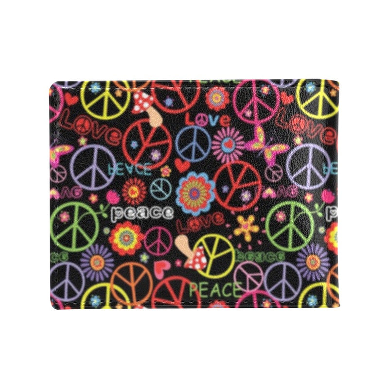 Peace Sign Colorful Design Print Men's ID Card Wallet