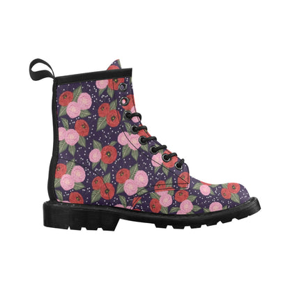 Camellia Pattern Print Design CM02 Women's Boots