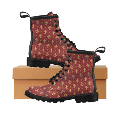 Fleur De Lis Print Design LKS401 Women's Boots
