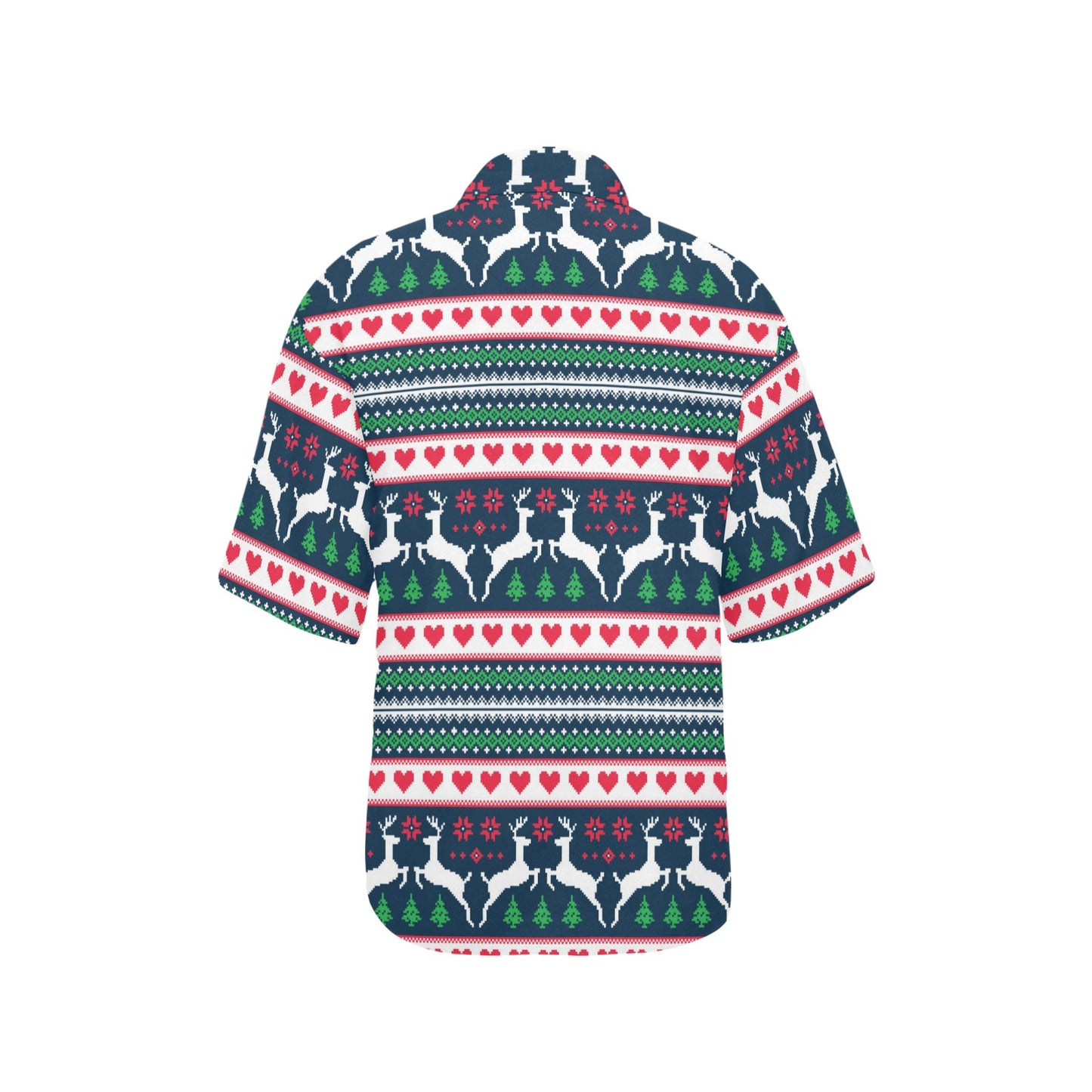 Reindeer Pattern Print Design 03 Women's Hawaiian Shirt