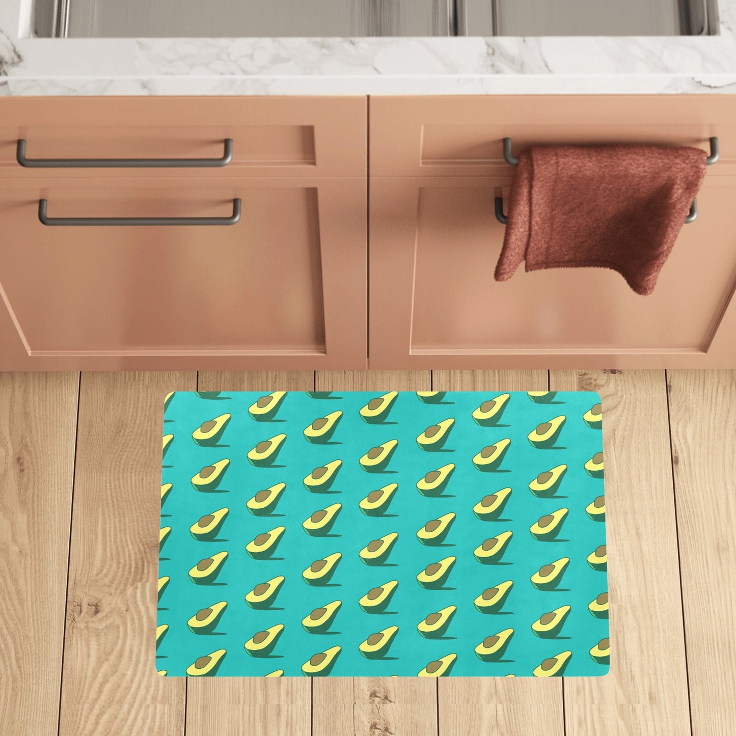 Avocado Pattern Print Design 03 Kitchen Mat