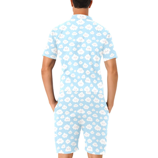 Cloud Pattern Print Design 02 Men's Romper