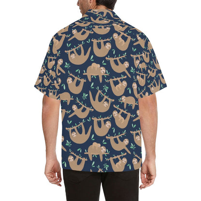 Sloth Print Design LKS307 Men's Hawaiian Shirt