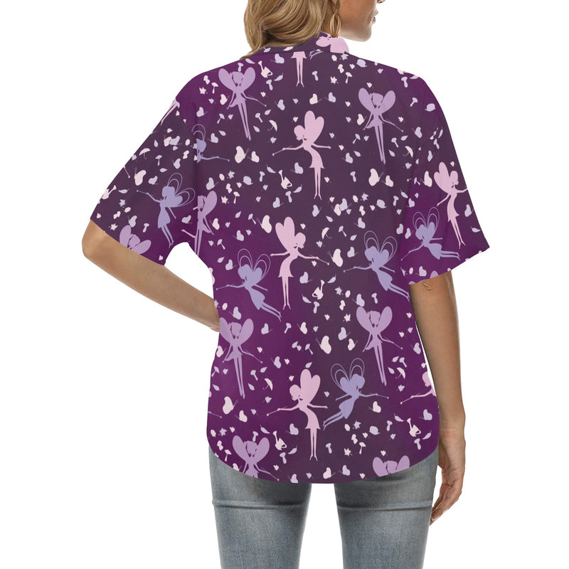 Fairy Pink Print Pattern Women's Hawaiian Shirt