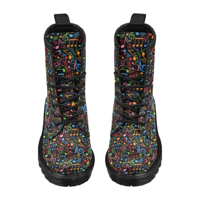 Music Note Colorful Themed Print Women's Boots