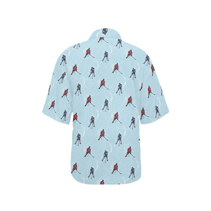 Hockey Player Print Design LKS302 Women's Hawaiian Shirt