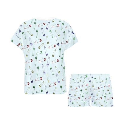 Safety Pin Print Design LKS303 Women's Short Pajama Set