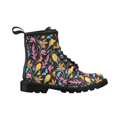 Tropical Flower Pattern Print Design TF016 Women's Boots