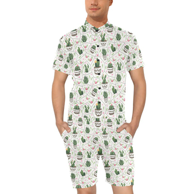 Cactus Pattern Print Design 04 Men's Romper