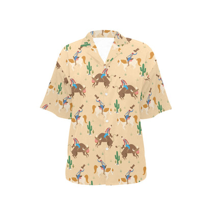 Rodeo Pattern Print Design A02 Women's Hawaiian Shirt