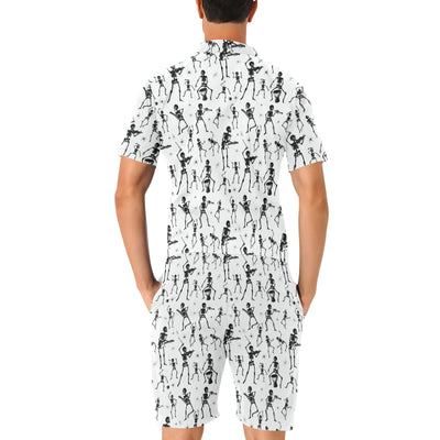 Skeleton Music Player Print Design LKS303 Men's Romper