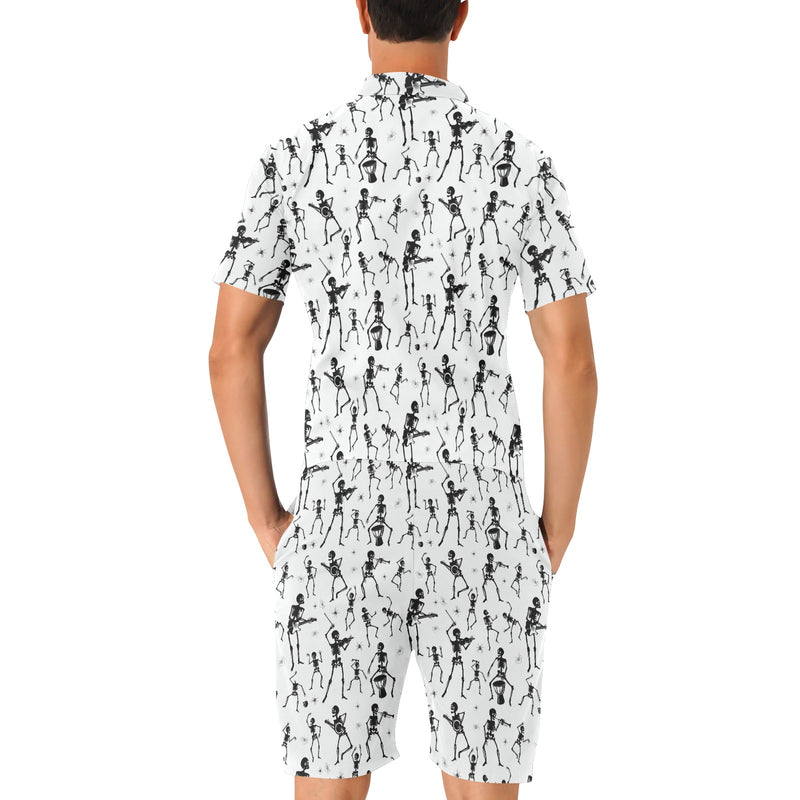 Skeleton Music Player Print Design LKS303 Men's Romper