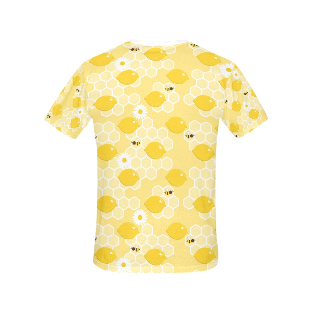 Honey Bee Honeycomb Print Design LKS3010 Women's  T-shirt