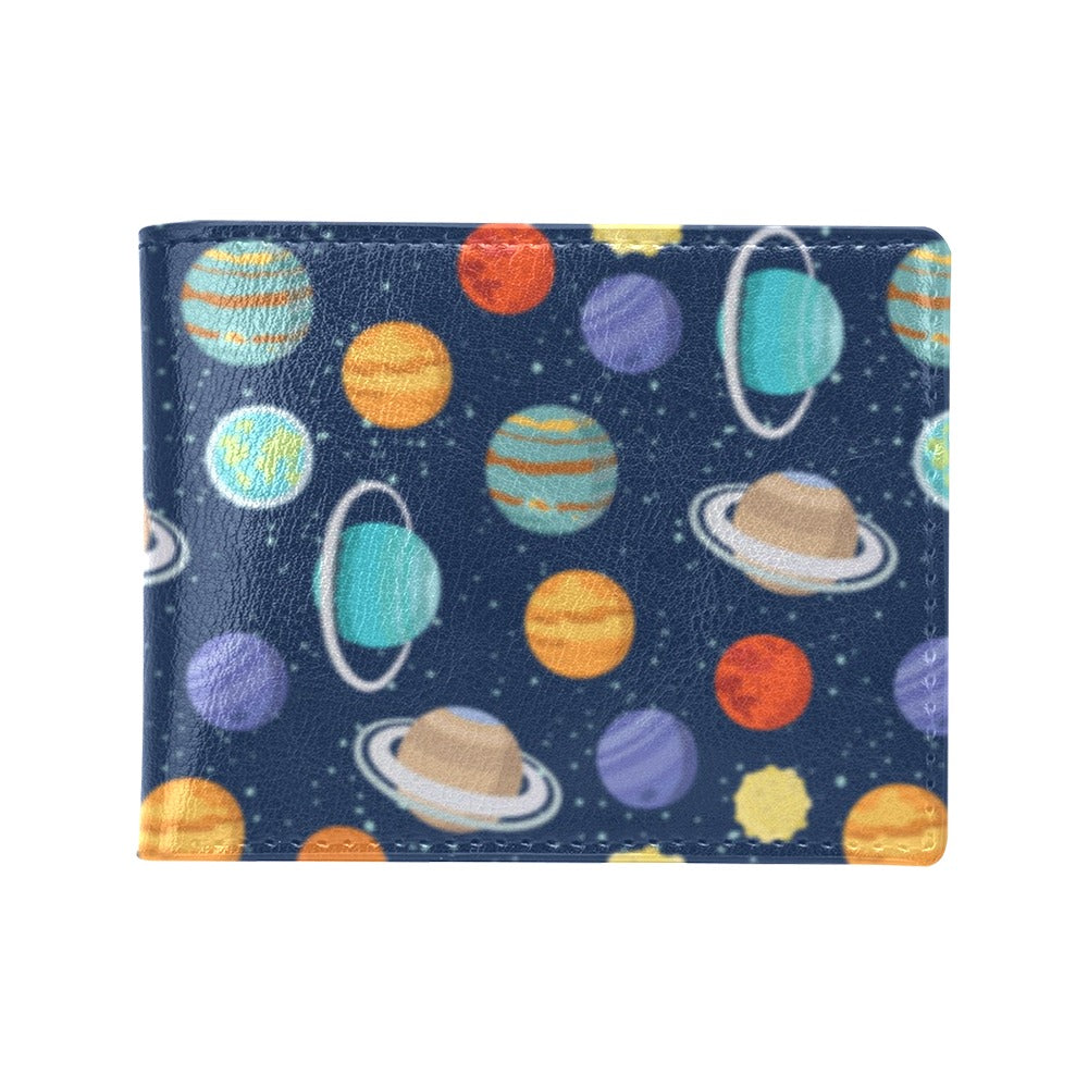 Planet With Star Print Design LKS303 Men's ID Card Wallet