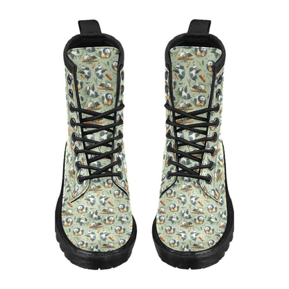 Panda Bear Design Bamboo Print Women's Boots
