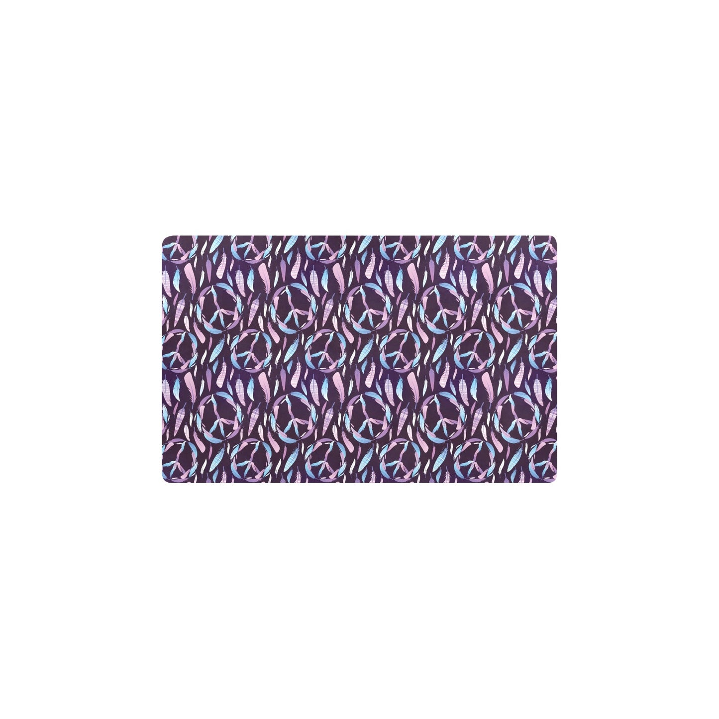 Peace Sign Feather Design Print Kitchen Mat