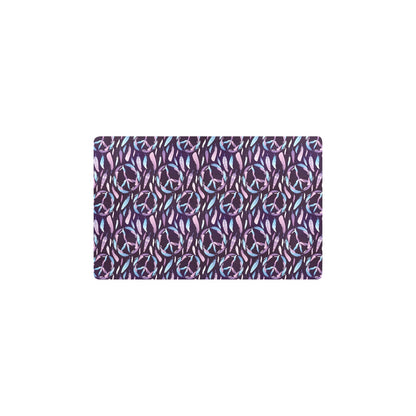 Peace Sign Feather Design Print Kitchen Mat