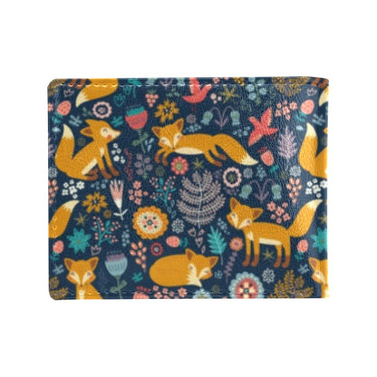 Fox Cute Jungle Print Pattern Men's ID Card Wallet