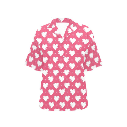 Heart Pattern Print Design HE07 Women's Hawaiian Shirt