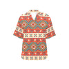 Aztec Red Print Pattern Women's Hawaiian Shirt