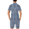 Leopard Blue Skin Print Men's Romper