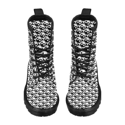 Yin Yang Print Design LKS304 Women's Boots