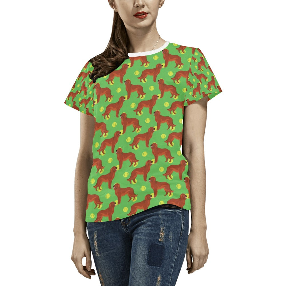 Setters Irish Print Design LKS302 Women's  T-shirt