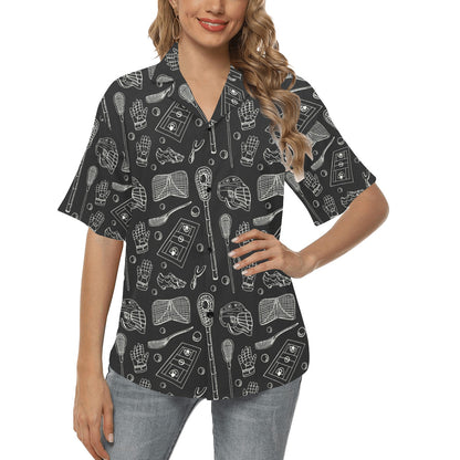 Lacrosse Pattern Print Design 01 Women's Hawaiian Shirt