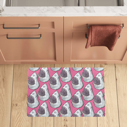 Great White Shark Pattern Print Design 01 Kitchen Mat