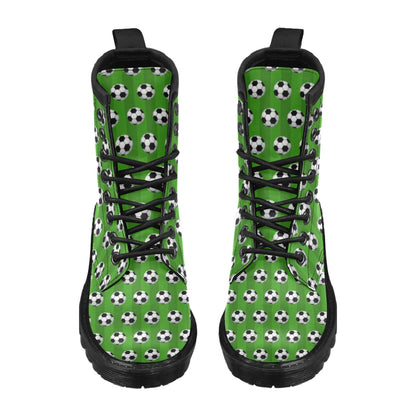 Soccer Ball Green Backgrpund Print Women's Boots