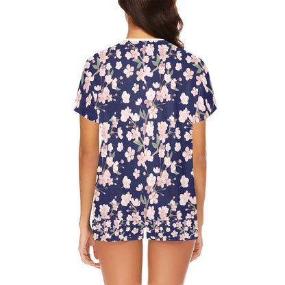 Sakura Print Design LKS301 Women's Short Pajama Set
