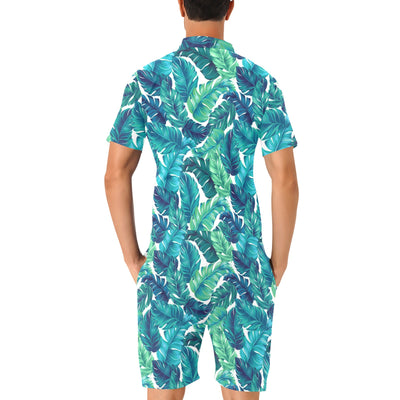 Brightness Tropical Palm Leaves Men's Romper