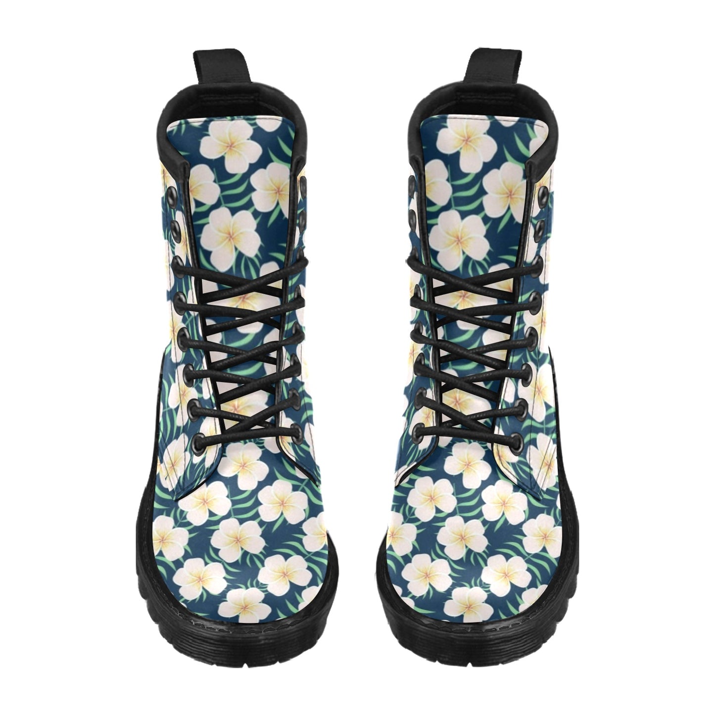 Pink Plumeria Pattern Print Design PM016 Women's Boots