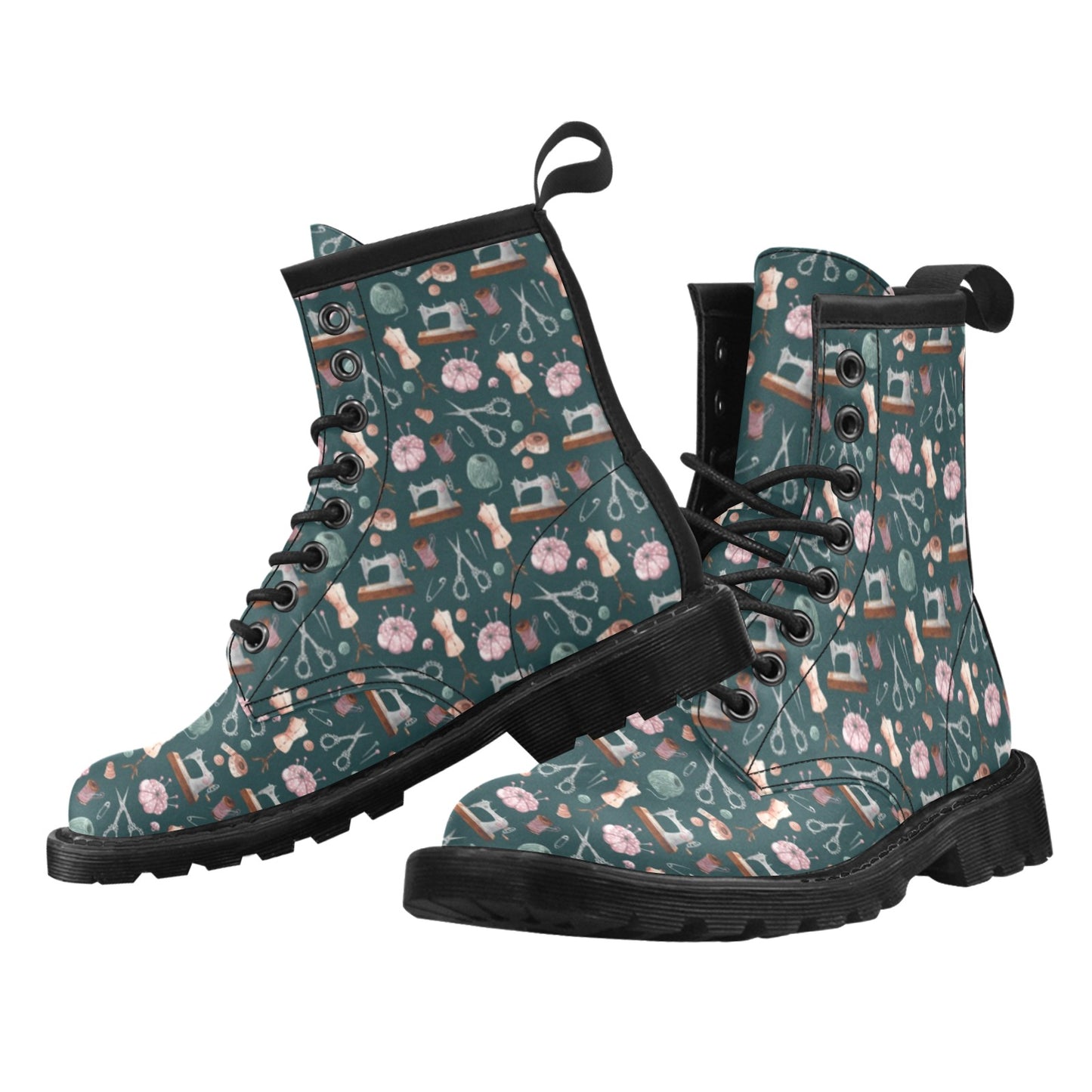 Sewing Equipment Print Design LKS307 Women's Boots