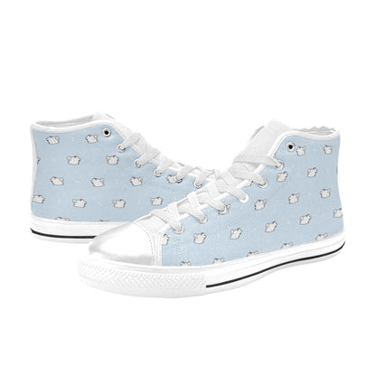 Samoyeds Print Design LKS302 High Top Women's White Shoes