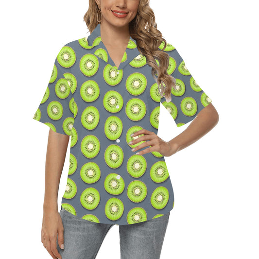 Kiwi Pattern Print Design KW06 Women's Hawaiian Shirt