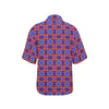 kaleidoscope Purple Orange Print Design Women's Hawaiian Shirt