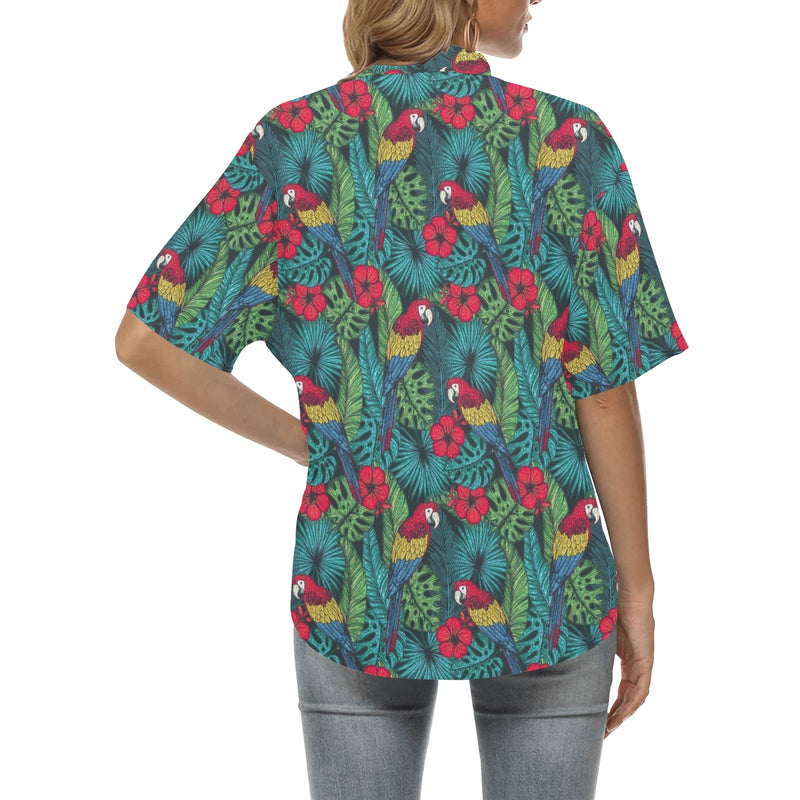 Parrot Pattern Print Design A05 Women's Hawaiian Shirt