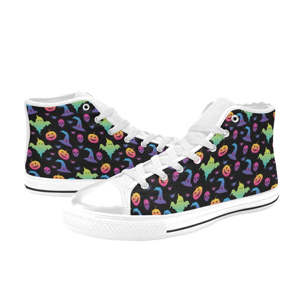 Halloween Print Design LKS404 High Top Women's White Shoes
