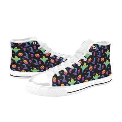 Halloween Print Design LKS404 High Top Women's White Shoes
