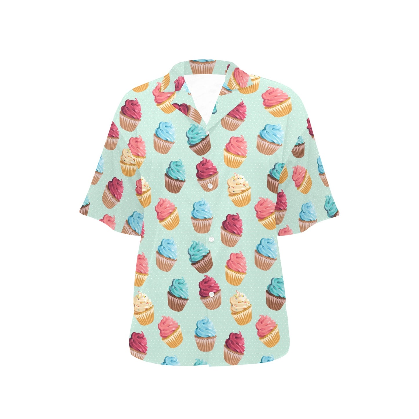 Cupcake Pattern Print Design 01 Women's Hawaiian Shirt