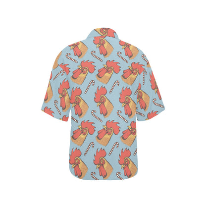Rooster Pattern Print Design A05 Women's Hawaiian Shirt