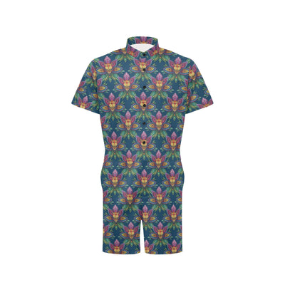 lotus Boho Pattern Print Design LO04 Men's Romper