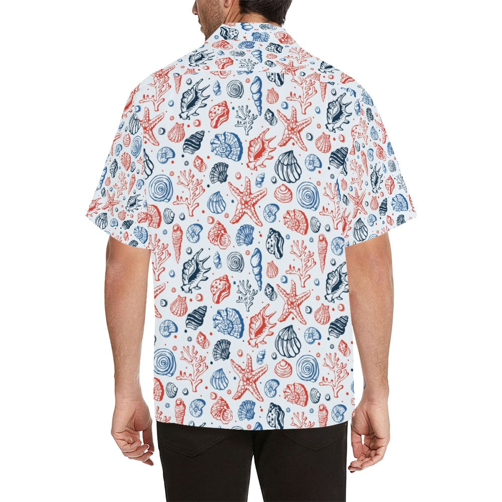 Seashell Print Design LKS307 Men's Hawaiian Shirt