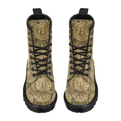 Bitcoin Pattern Print Design DO01 Women's Boots