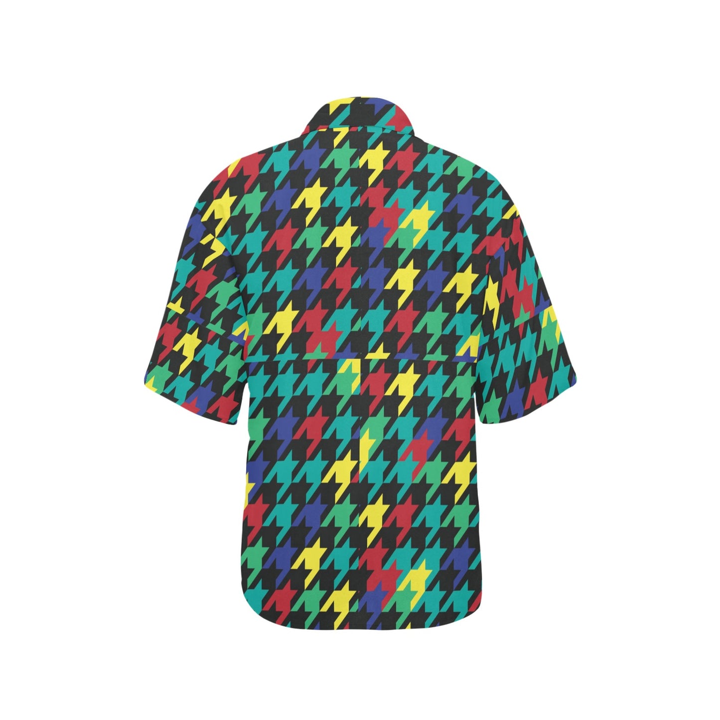 Houndstooth Colorful Pattern Print Design 02 Women's Hawaiian Shirt
