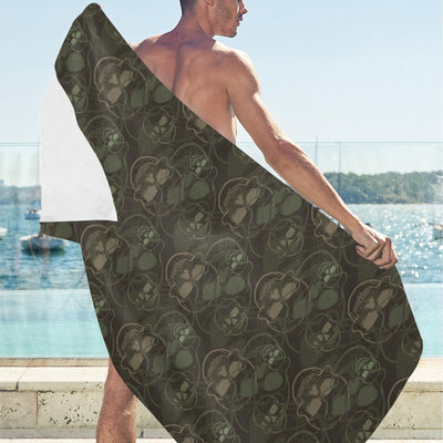 Skull Camo Style Print Design LKS308 Beach Towel 32" x 71"