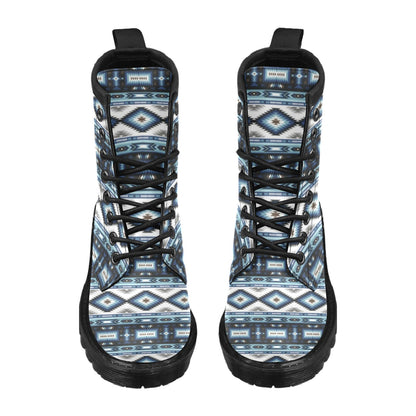 Navajo Dark Blue Print Pattern Women's Boots